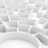 grey and white maze